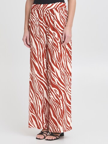 ICHI Wide leg Pants 'IHYARDEEN' in Red: front