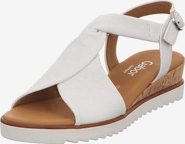 GABOR Strap Sandals in White: front