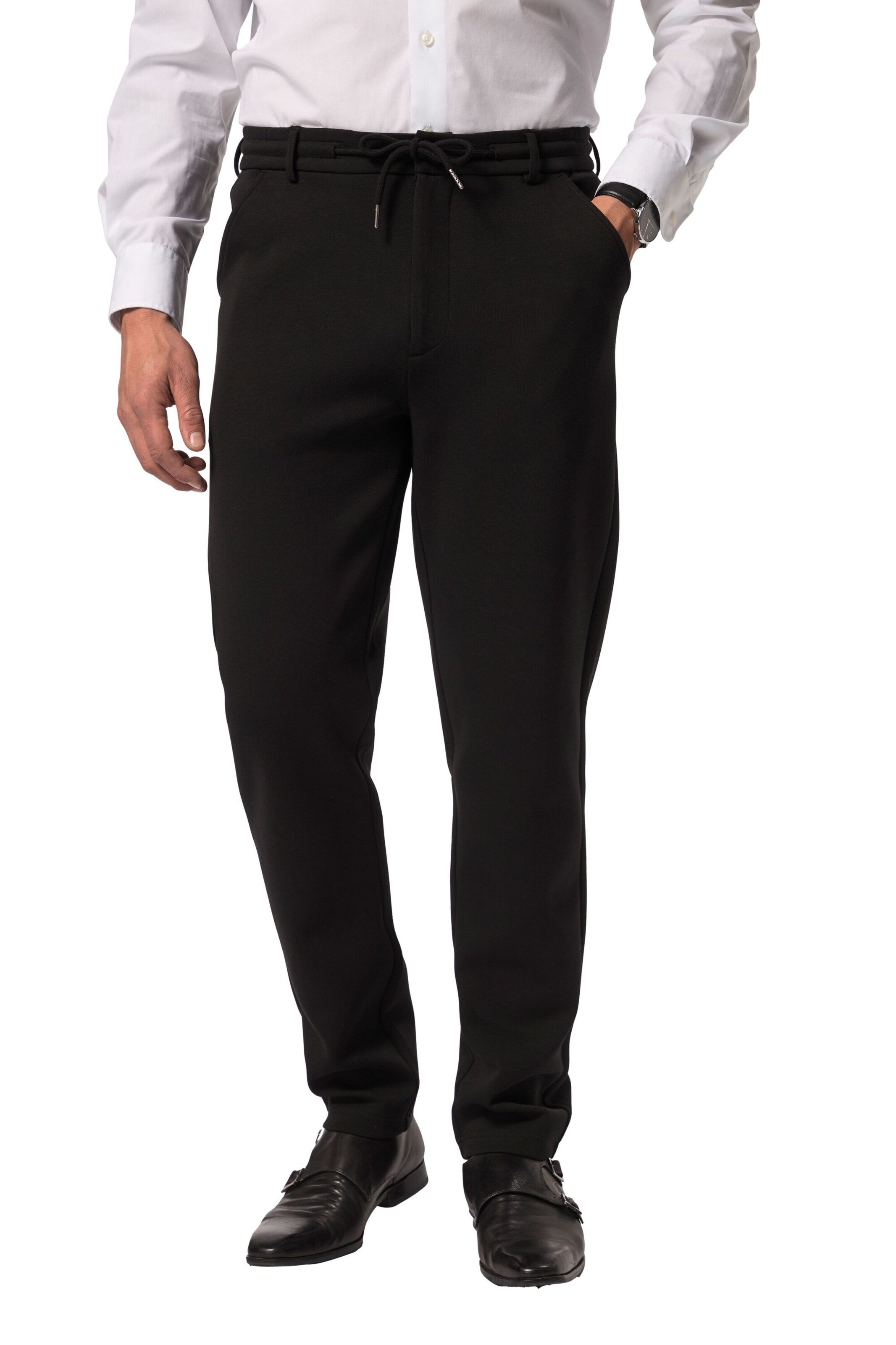JP1880 Loosefit Broek in Zwart: voorkant