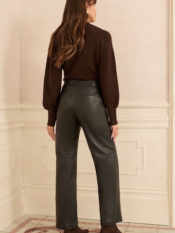 Regular Pantalon love & roses en noir