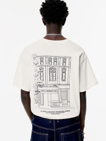 Pull&Bear Tričko 'PARIS 02 RUE TIVOLI' – béžová: přední strana