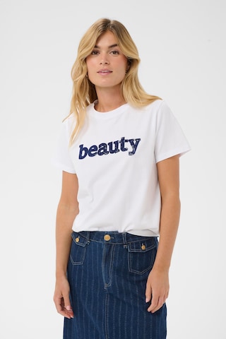 SAINT TROPEZ - Camisa 'Oleni' em branco: frente