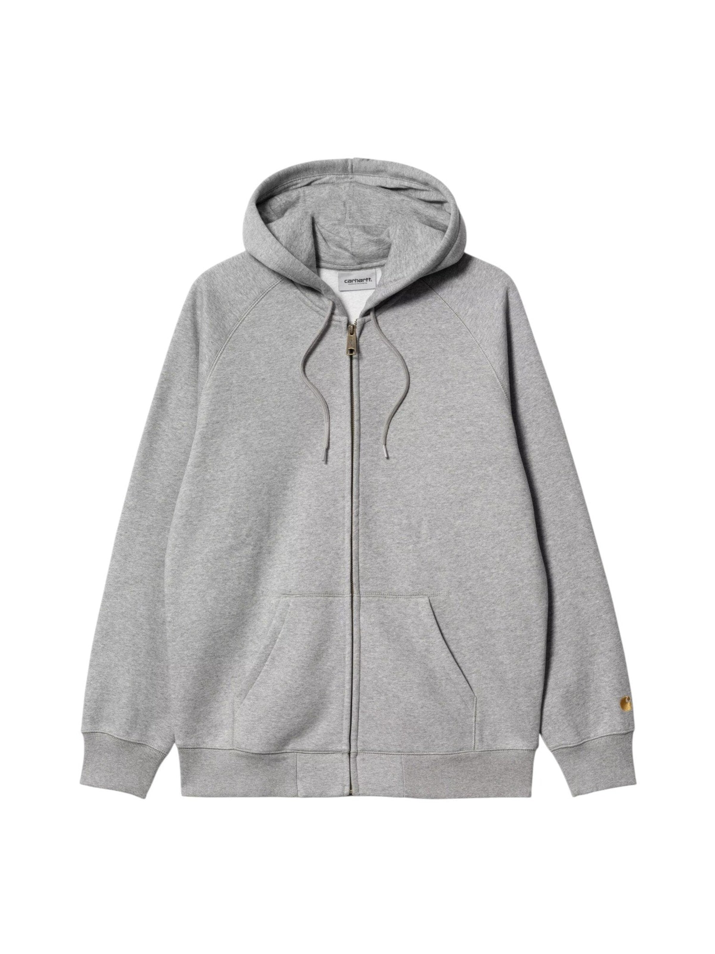 Giacca di felpa 'Hooded Chase Jacket Grey Heather / Gold' in S Carhartt WIP di colore grigio, Visualizzazione prodotti