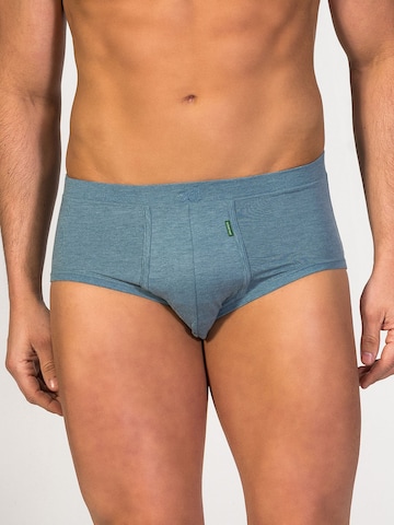zd ZERO DEFECTS Panty 'Saturno Soya fly Front Brief' in Blue: front