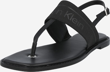 Flip-flops de la Calvin Klein pe negru: față