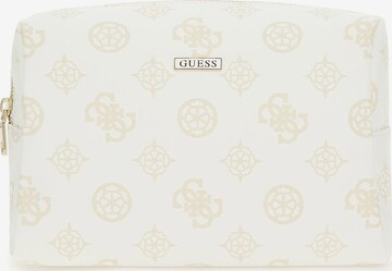 GUESS Toiletry Bag in White: front