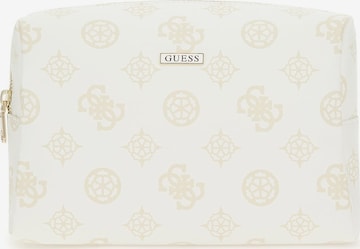 GUESS Toiletry Bag in White: front