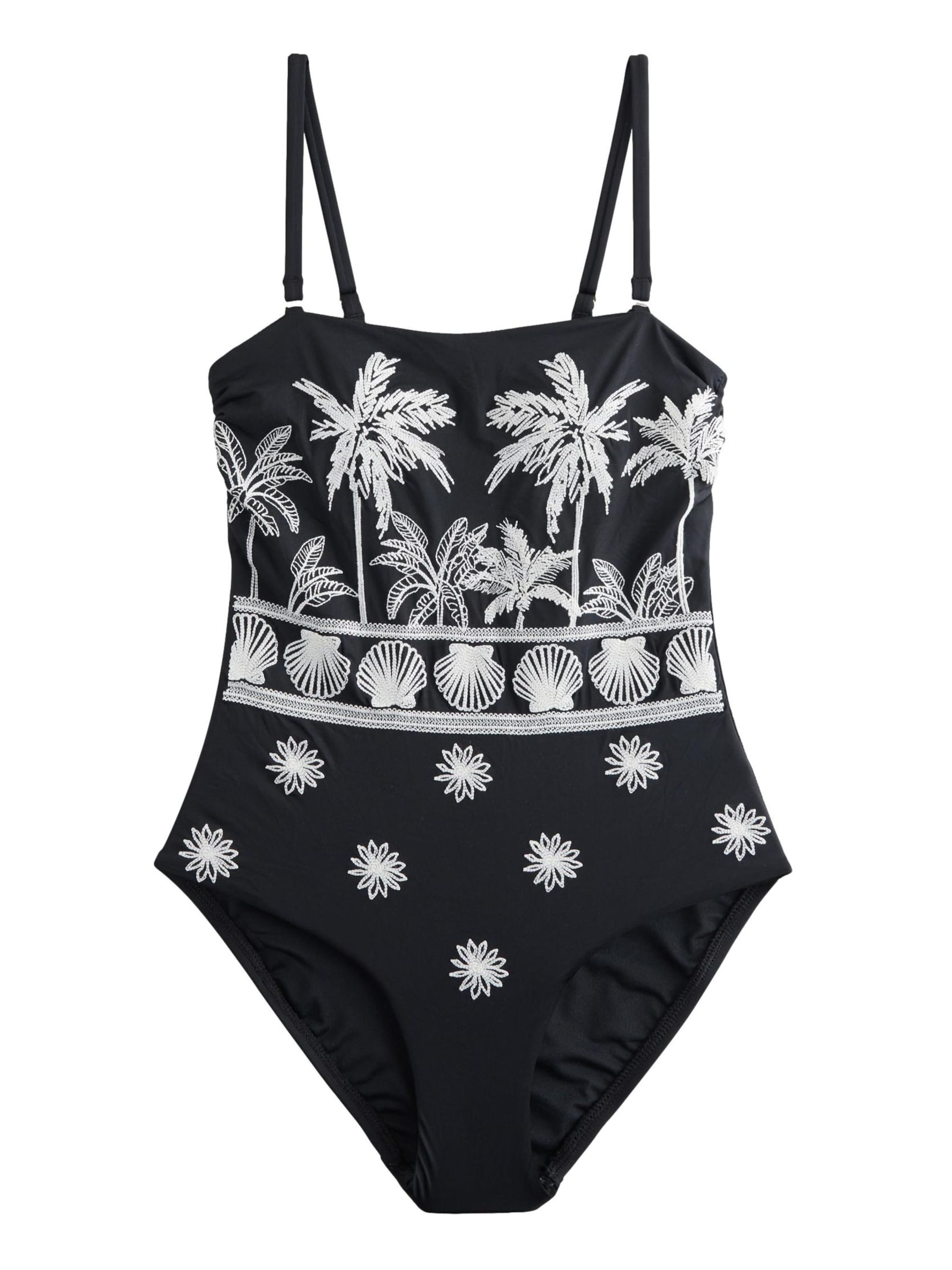 Next Сутиен бандо Бански костюм в черно: отпред