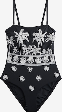juoda Next Bandeau Maudymosi kostiumėlis: priekis