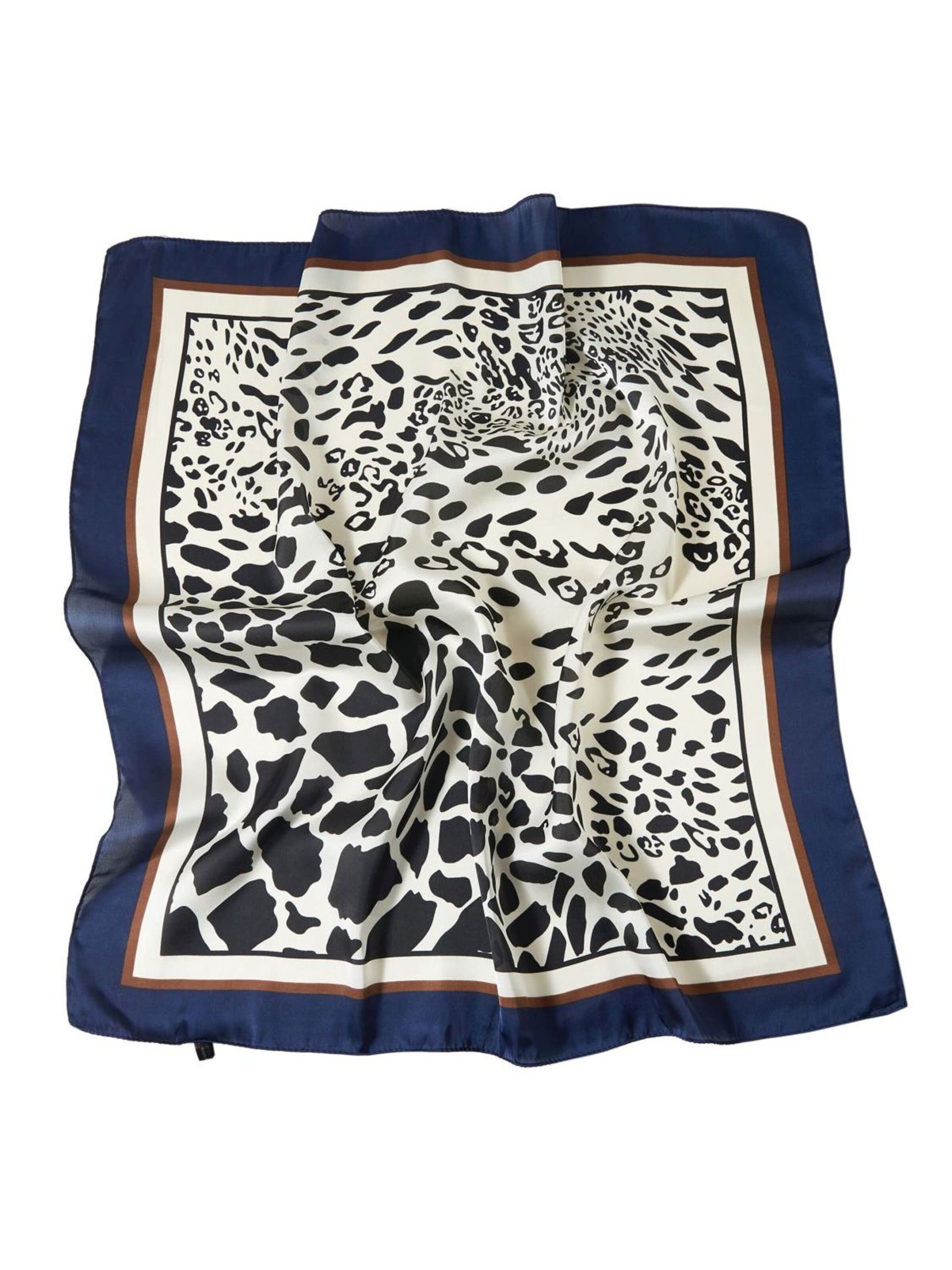 alberto cabale Scarf 'Petit carré de Soie Panter Process Cléo' in Blue: front