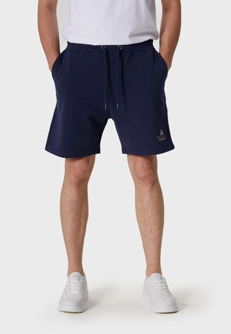 Oldskull Regular Workout Pants 'Basic Osk Samurai Logo' in Blue: front