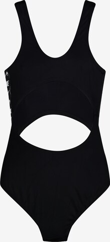 Nike Swim Badeanzug ' Cutout Logo Tape ' in Schwarz