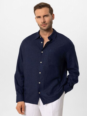 Fit confort Chemise Antioch en bleu : devant