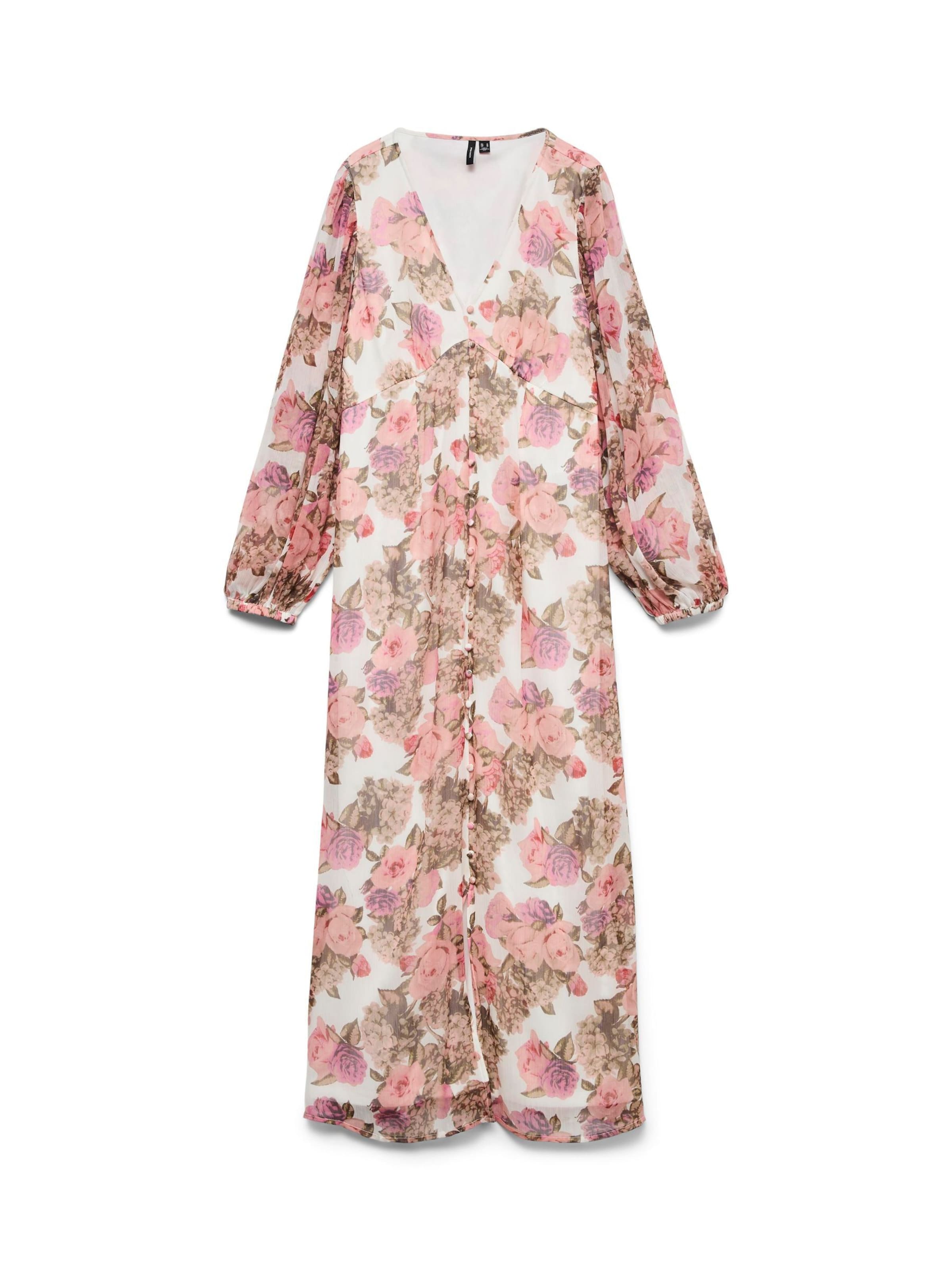 VERO MODA Robe 'VMSmilla' en olive / rose / éosine / blanc, Vue avec produit