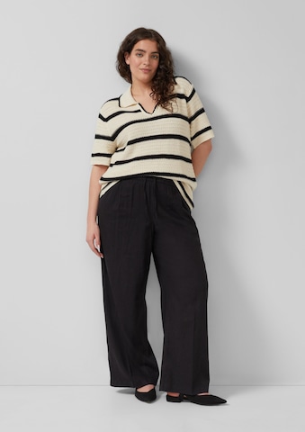 s.Oliver Wide Leg Hose in Schwarz: Vorderseite