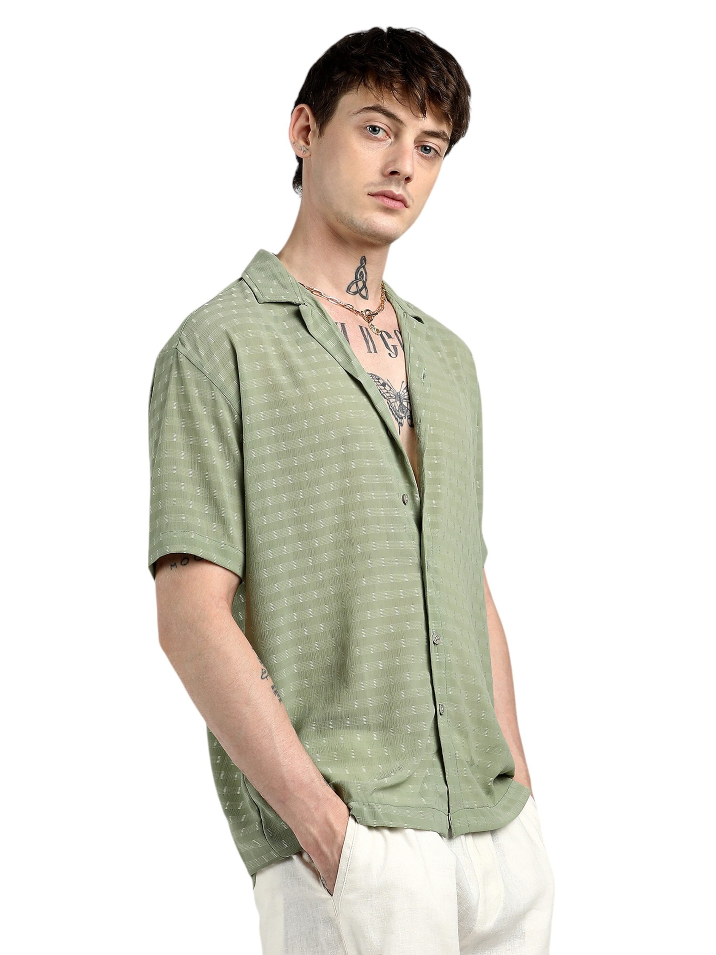 Campus Sutra Regular fit Button Up Shirt 'Tamela' in Green