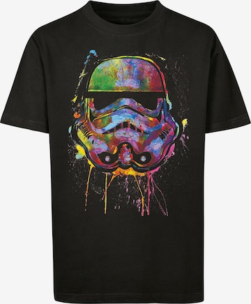 F4NT4STIC Shirt 'Stormtrooper Paint Splats' in Zwart: voorkant