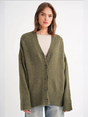 MixRay Knit Cardigan in Green: front