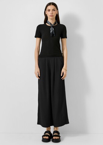 QS Wide leg Pleat-front trousers in Black