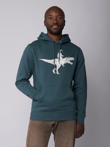 Sweat-shirt ' Astronaut on T-Rex ' Watapparel en bleu : devant