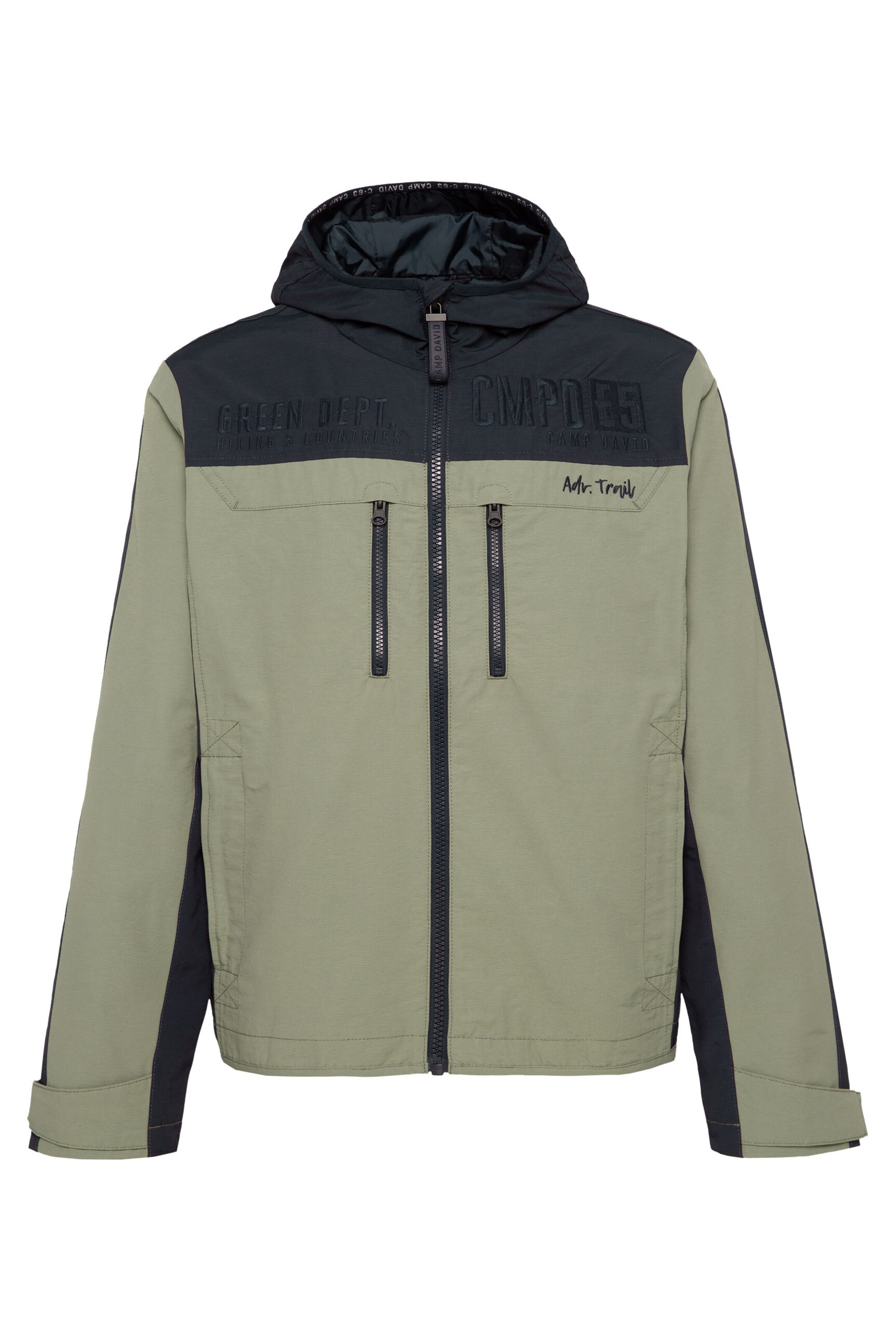 CAMP DAVID Performance Jacket in Green: front