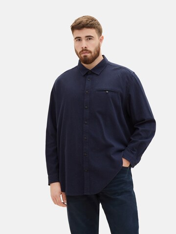 TOM TAILOR Men + Regular fit Overhemd in Blauw: voorkant