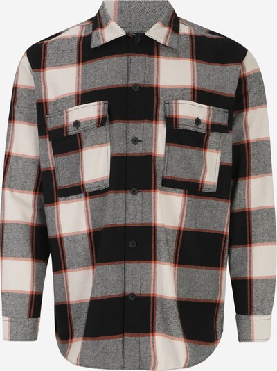 Jack & Jones Plus Button Up Shirt 'Fri' in Beige / Grey / Orange / Black, Item view