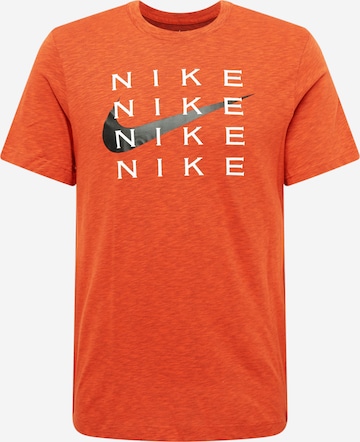 NIKE Funkcionalna majica | oranžna barva: sprednja stran