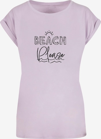 Merchcode Shirt 'Beach Please' in Lila: predná strana