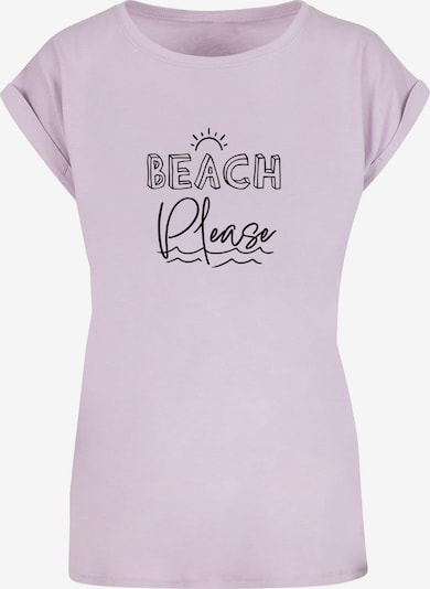 Merchcode T-shirt 'Beach Please' en lavande / noir, Vue avec produit