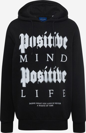 JACK & JONES Sweatshirt 'POSITIVE' in de kleur Zwart / Wit, Productweergave