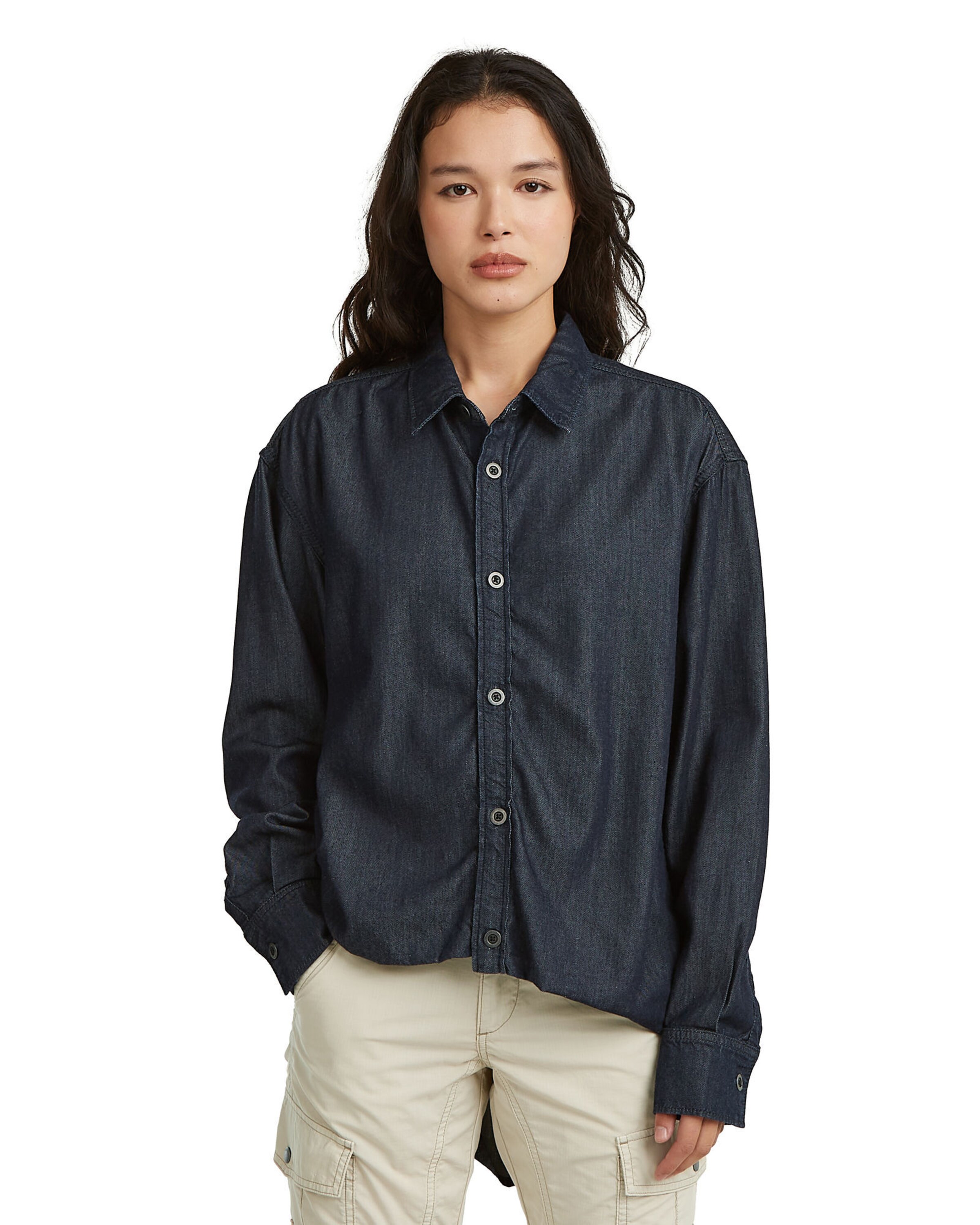 G-STAR Shirt 'Tucked in Relaxed Shirt' in Blauw: voorkant