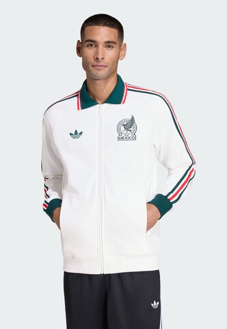 ADIDAS PERFORMANCE - Sudadera con cremallera deportiva 'Mexico Away Anthem' en blanco: frente