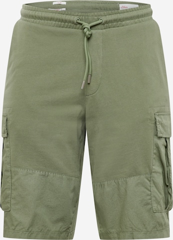 Regular Pantalon cargo s.Oliver en vert : devant