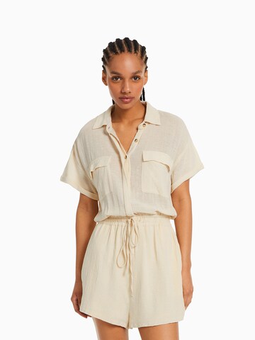 Bershka Jumpsuit in Beige: predná strana