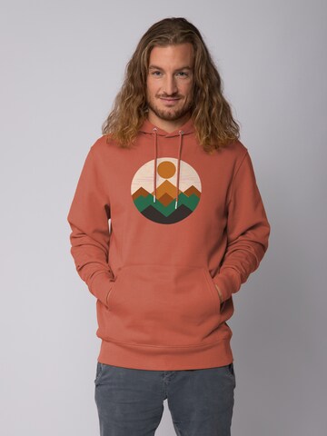 Sweat-shirt 'Geometric Landscape 2' Watapparel en marron : devant