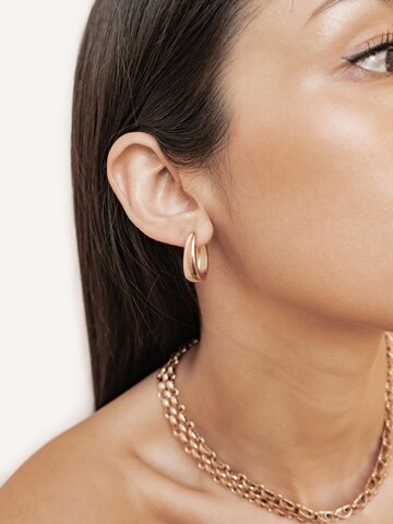 Boucles d'oreilles 'Bold Dome Hoop' Hey Happiness en or : devant