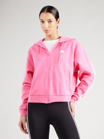 ADIDAS SPORTSWEAR Athletic Zip-Up Hoodie in Pink: front