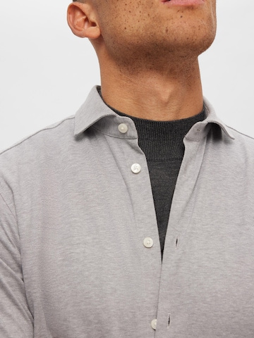 SELECTED HOMME Regular fit Button Up Shirt 'BOND' in Grey