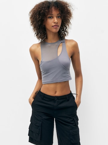 Pull&Bear Top – šedá: přední strana