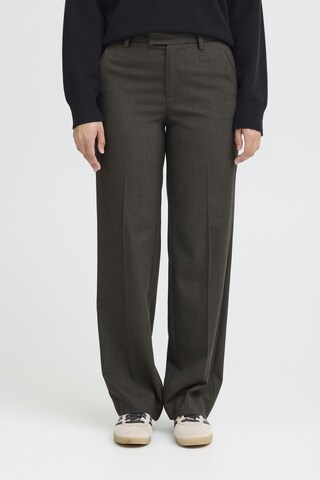 Pulz Wide Leg Hose  'BINDY' in Braun: Vorderseite
