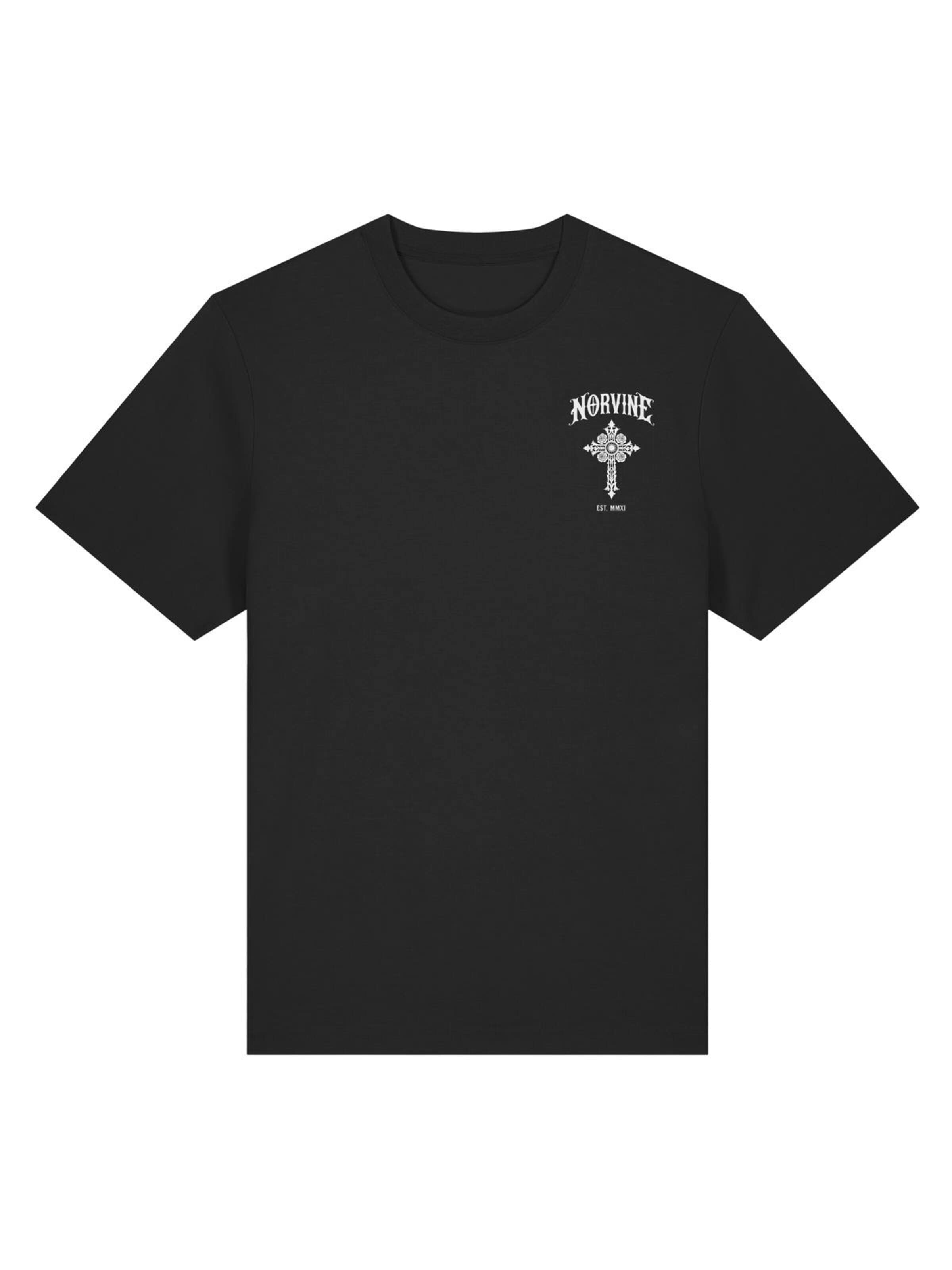 Norvine Shirt 'Norvine Legacy Cross Organic Cotton T-Shirt' in Black: front