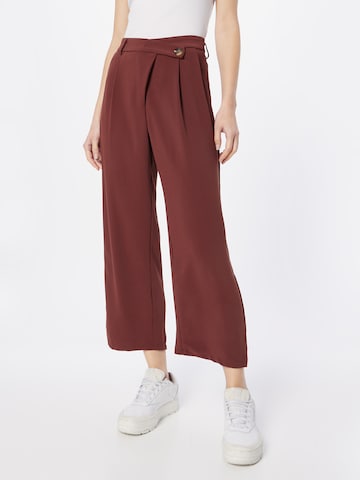 Loosefit Pantalon à pince ABOUT YOU en marron : devant