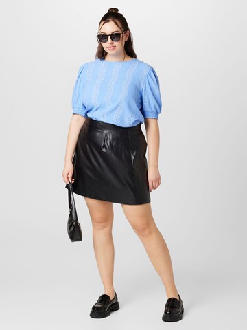 PIECES Curve Bluse 'LAYLA' in Blau