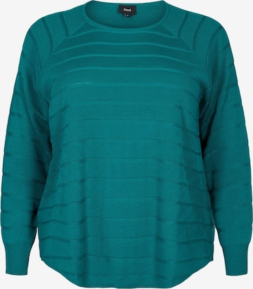 Zizzi Sweater 'MAMELIA' in Green: front