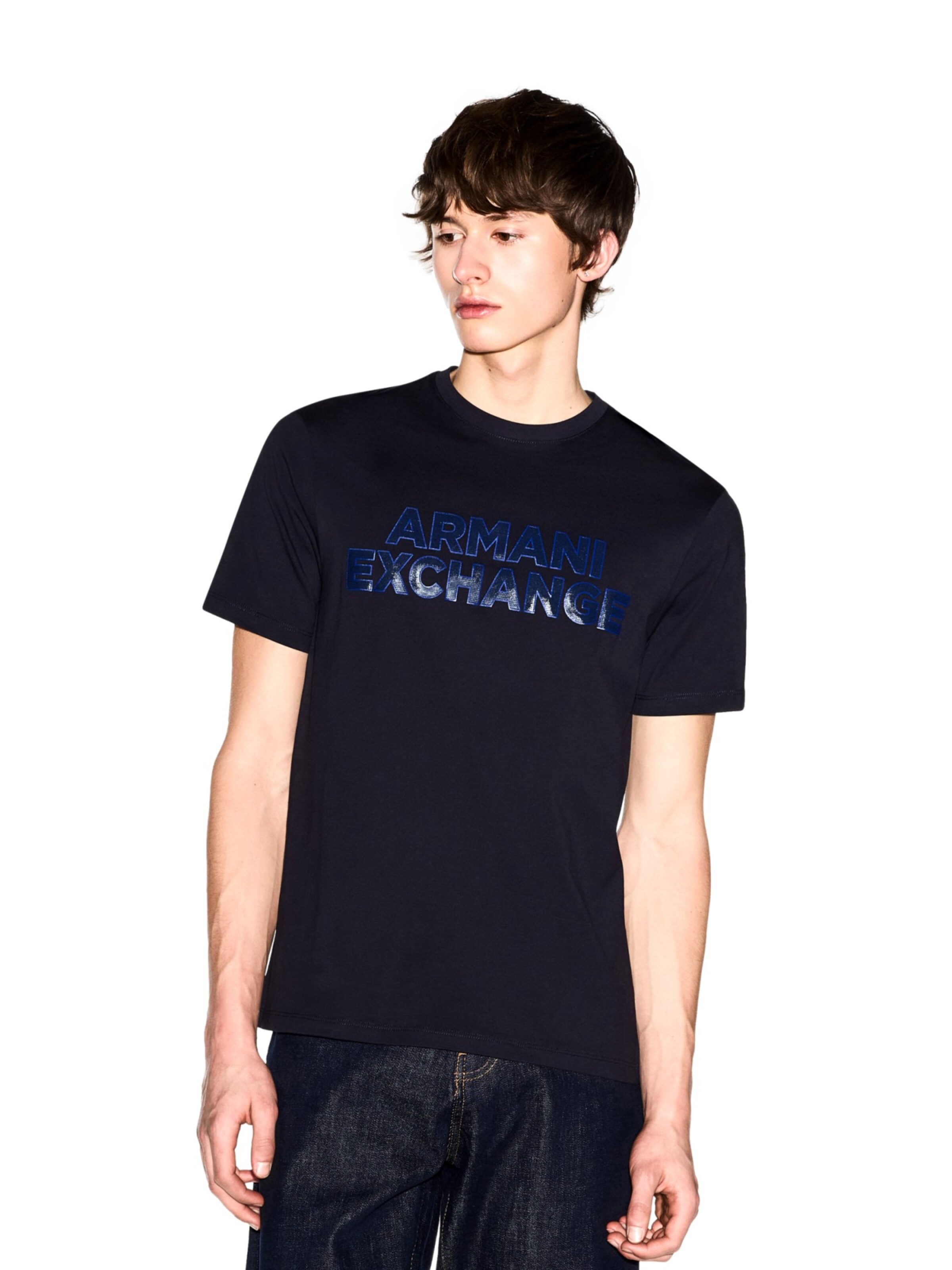 T-Shirt ARMANI EXCHANGE en bleu : devant