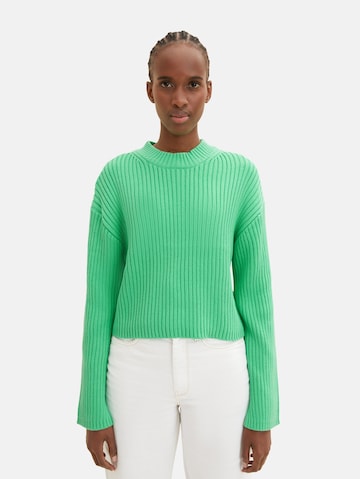 TOM TAILOR DENIM Sweater in Green: front