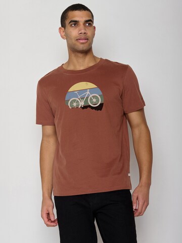 GREENBOMB Shirt 'Bike Downhill' in Brown: front