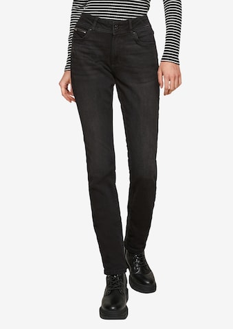 QS Slimfit Broek in Grijs: voorkant