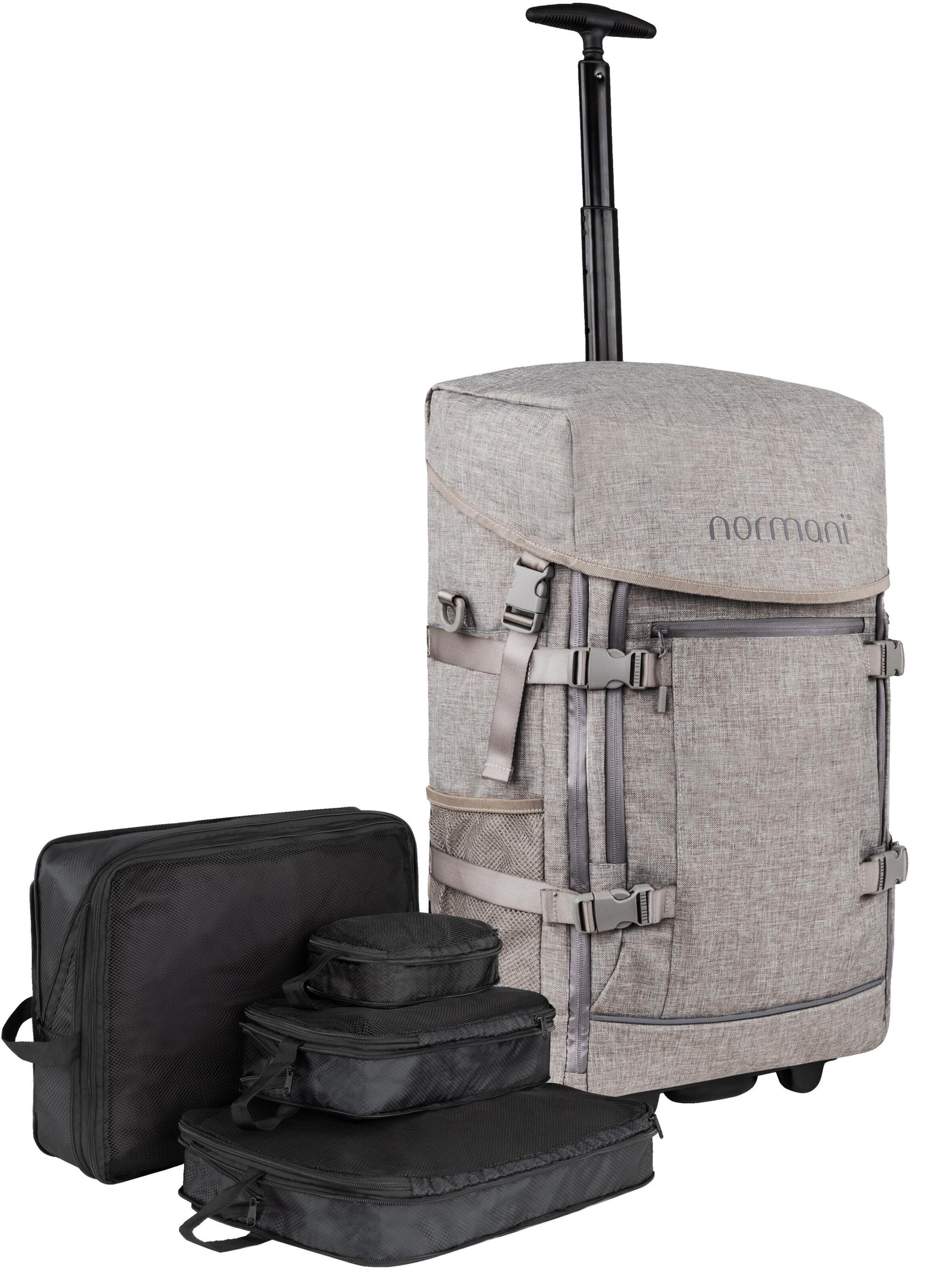 normani Set 'Nara': Koffer und Organizer-Set in Beige: Vorderseite